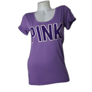 Vintage Y2K Victorias Secret PINK Purple T Shirt Womens Size Medium